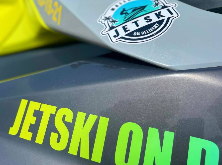 Pegatina de Jetski on Delivery en la moto de agua
